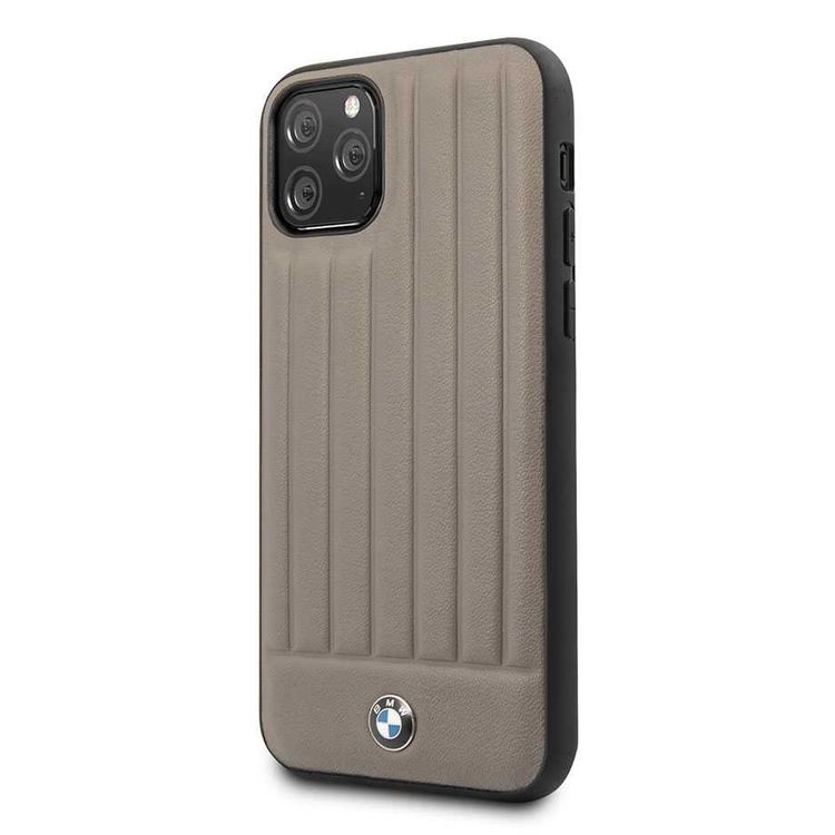 BMW Hard Case Leather Lines Compatible with iPhone 11 Pro, Full Protection, Accurate Cutouts Easy Access to All Ports, Scratch Resistant - Brown