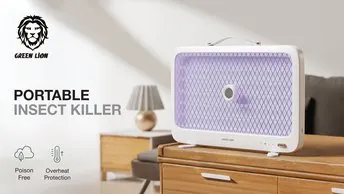 Green Lion Portable Insect Killer, 10 LED Lights, Overheat Protection, Stylish Design, Safety Grid