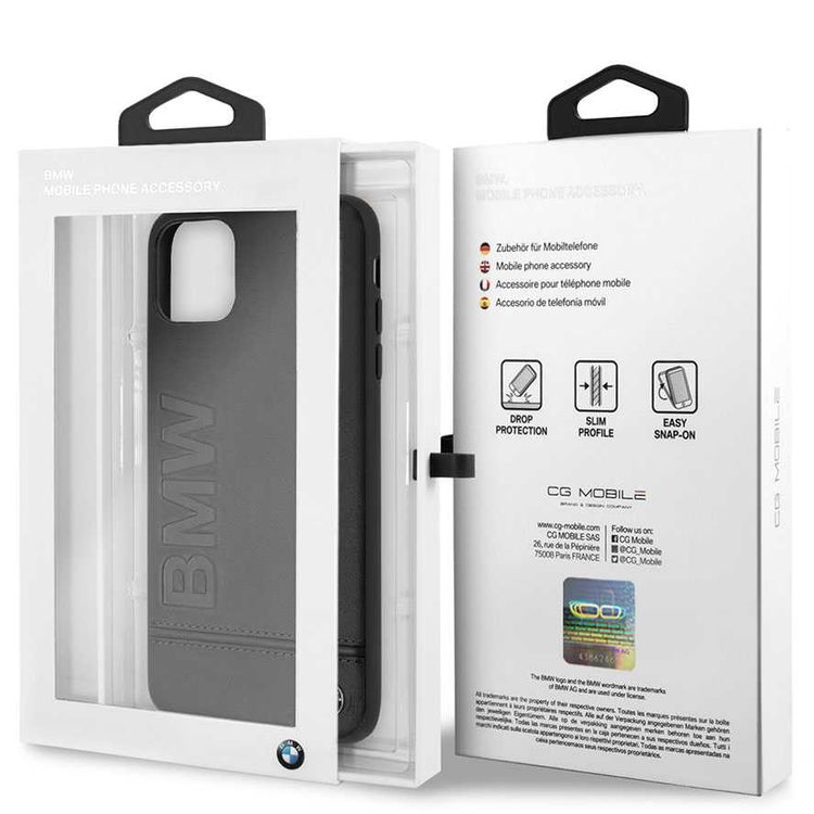 CG Mobile BMW Logo Imprint Hard Case Compatible For iPhone 11 Pro (5.8") , Shock Resistant, Scratches Resistant, Easy Access to All Ports, Suitable with Wireless Chargers - Black