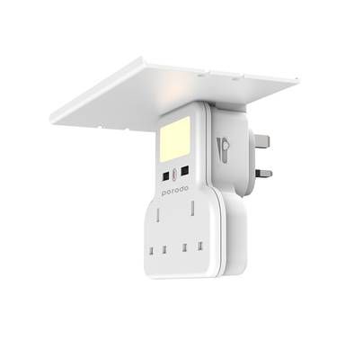 Porodo PD-WMACU-WH Multi-Function Socket & Night Light In...