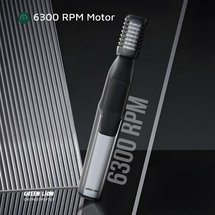 Green Lion 3-in-1 Expert Hair Trimmer & Shaver, 1.5 Hours Working Time, 1-10 mm Adjustable Comb, Corded & Cordless Use, Travel Lock, Digital Display, 600mAh Battery, 5W Power - Gray