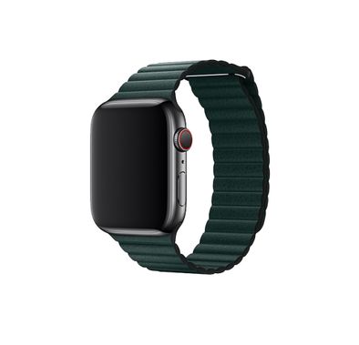 Devia Elegant Leather Loop Band for Smartwatch - Sturdy Magnetic Closure Strap - Fit & Comfortable Replacement Wrist Band Strap Compatible for Apple Watch 38/40MM -  Forest Green