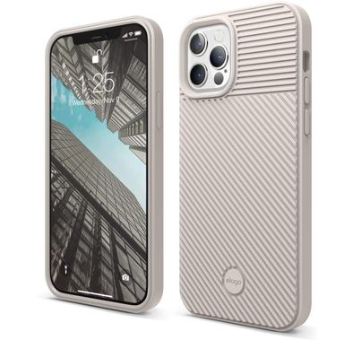 Elago TPU Cushion Case Compatible for iPhone 12/12 Pro (6.1") - Stone