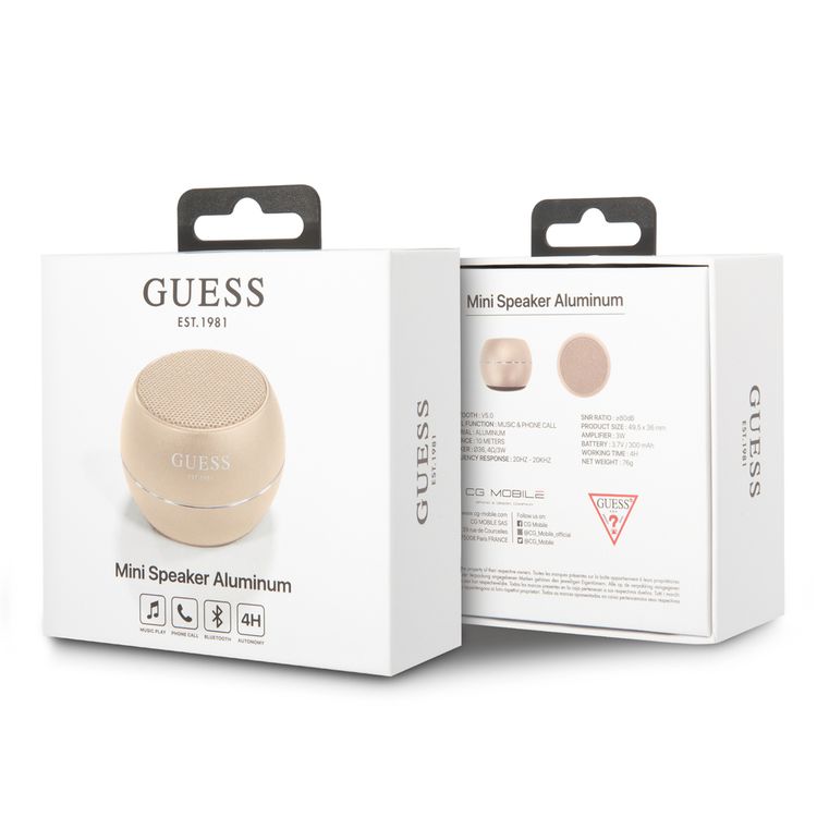 CG MOBILE Guess GUWSALGED Bluetooth Mini aluminum Speaker 3W, battery 300 mAh - Gold