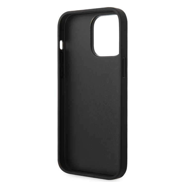 Karl Lagerfeld Glitter Flakes Case with Ikonik Patch Shockproof iPhone 14 Pro Max Compatibility - Silver