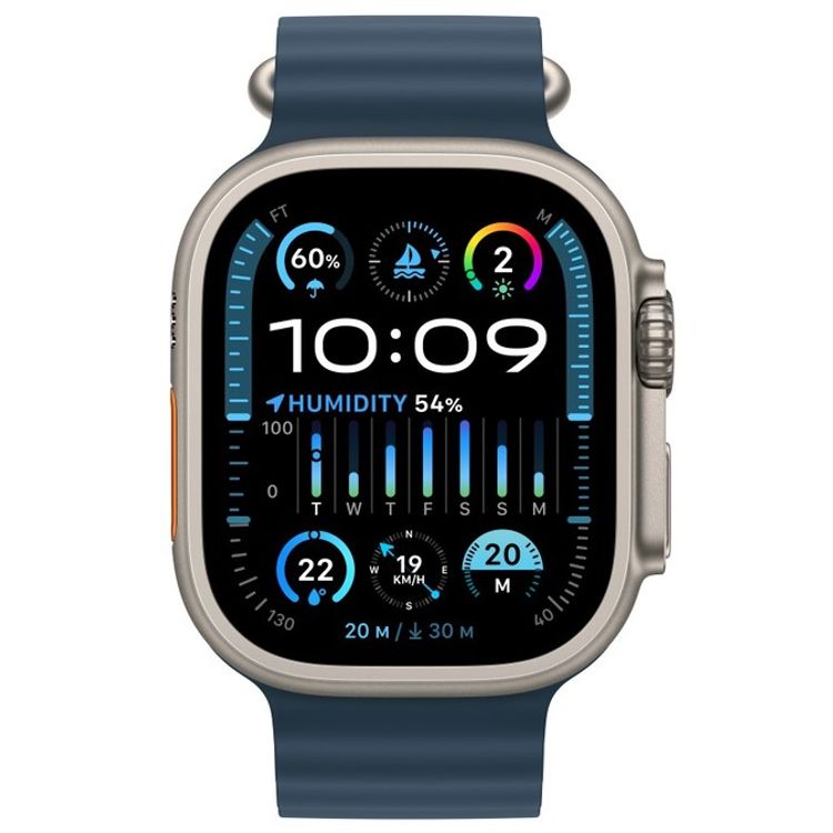 Apple Watch Ultra 2 GPS + Cellular with Titanium Case & Blue Ocean Band | 49 MM | Ocean Blue