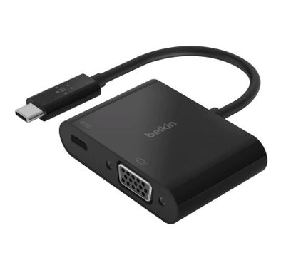Belkin USB-C to VGA + Charge Adapter - Black