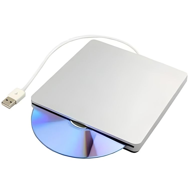 Apple USB SuperDrive with USB-A Connector, Supports CDs, DVDs & Dual-Layer DVDs, Compatible with MacBook Pro, MacBook Air, MacBook 12", iMac, Mac Mini, Mac Pro - Silver