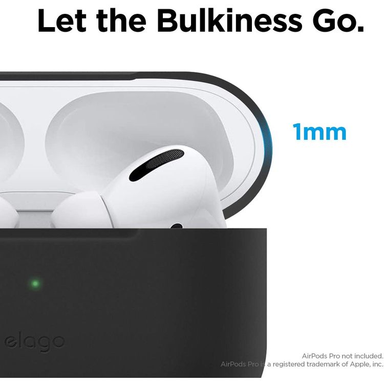غطاء الحماية Elago الأساسي النحيف لسماعات Apple Airpods Pro - أسود