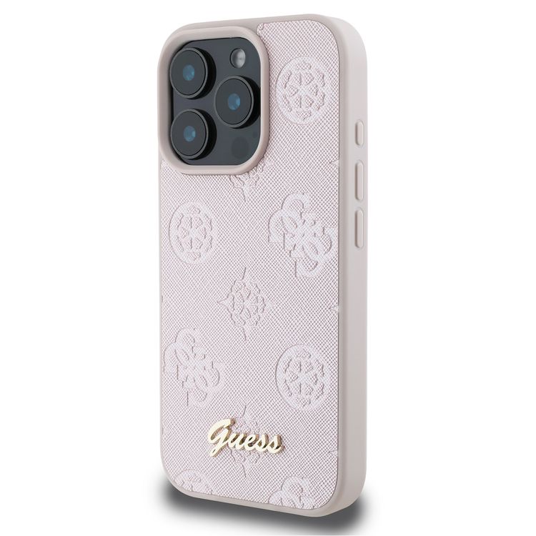 Guess Peony Hard Case for iPhone 16 Pro Max with Slim & Lightweight Design, Super Durable Materials, Comfortable Grip, Drop Protection - Pink