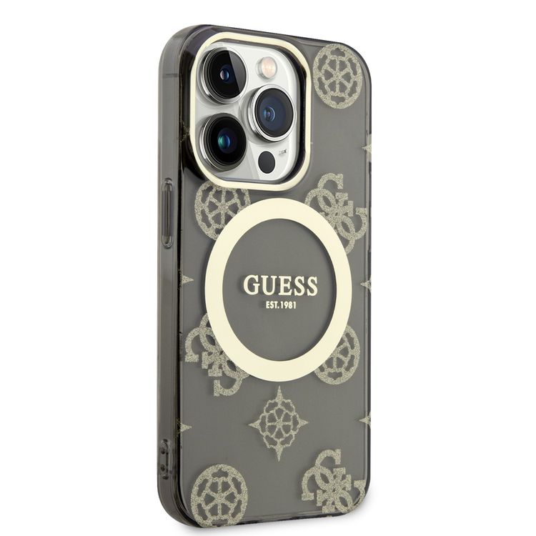 Guess Magsafe IML Case - Gold Black - iPhone 15 Pro