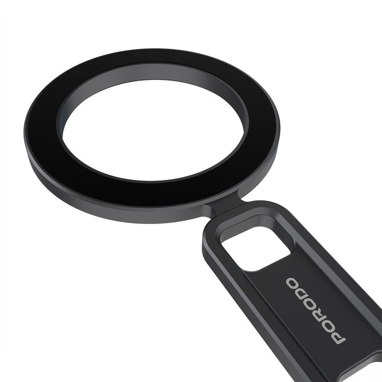 Porodo Holdflex Foldable Phone Holder with Aluminum Magnetic Stand, Quick Installation, Horizontal & Vertical Viewing, Aluminum Alloy & Silicone Material, Compatible with 4"-8" Smartphones - Gray