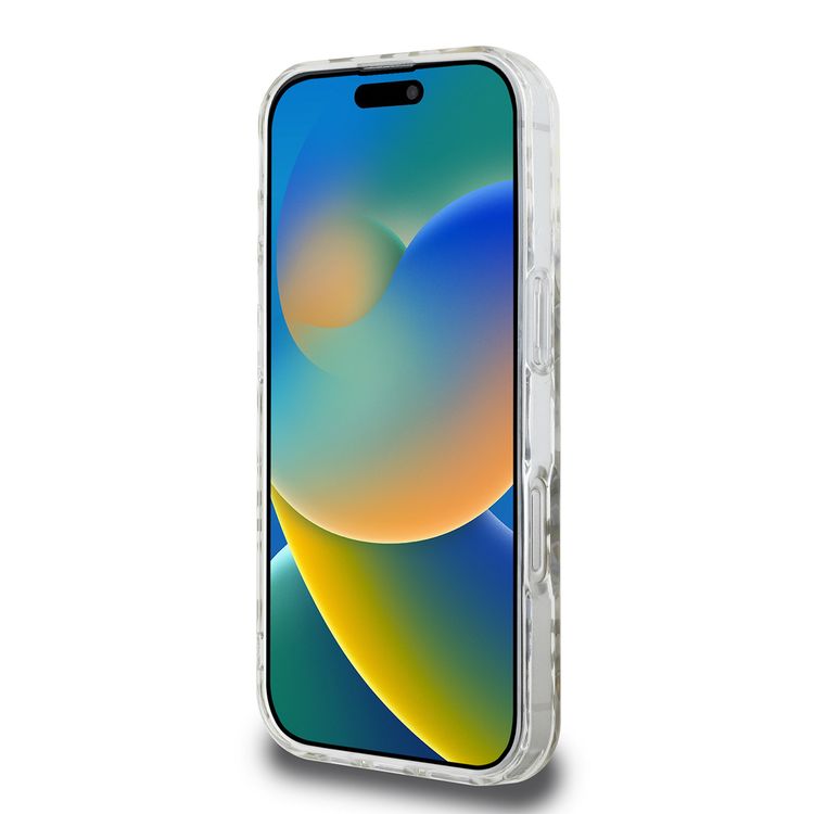 كفر Karl Lagerfeld IML الصلب مع شعار متكرر مطلي كهربائيًا لهاتف iPhone 16 Pro Max، حماية من السقوط، سهل التركيب، تغليف مستدام - ذهبي