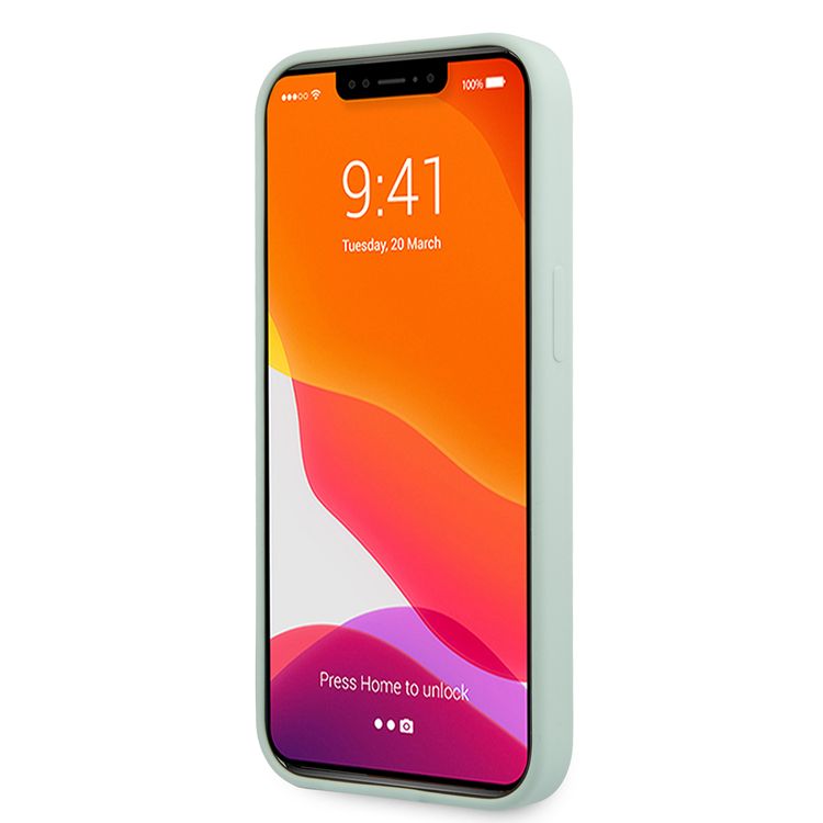 CG MOBILE Guess Liquid Silicone Case Big 4G with Logo Print Compatible for iPhone 13 (6.1") Anti-Scratch, Easy Access to All Ports, Shock Absorption