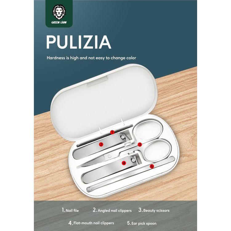 مجموعة مانيكير محمولة 5 في 1 من جرين بوليزيا ، مانيكير وباديكير أظافر ، امتصاص مغناطيسي ، مجموعة مقص أظافر من الفولاذ المقاوم للصدأ (مبرد أظافر ، مقص أظافر بزاوية ، مقص تجميل ، مقص أظافر بفم مسطح ، ملعقة اختيار للأذن) مجموعة العناية بالسفر - الجزائر