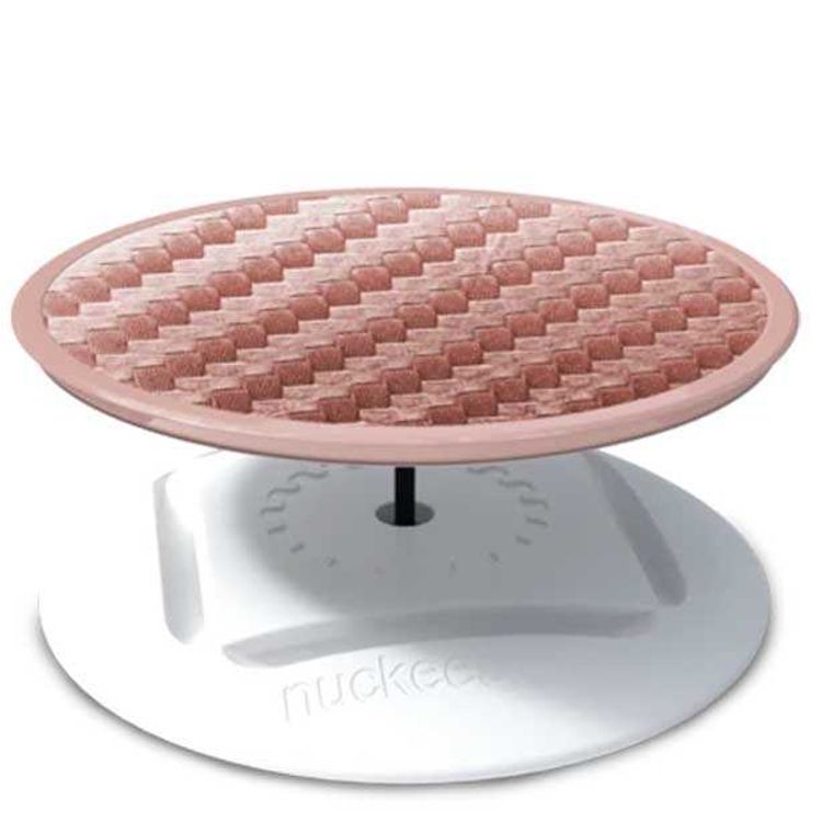 Nuckees Carbon Graphite Stand and Grip with Snug-hug Technology Compatible for Smartphones - Magnetic Mount Friendly Kickstand - 360° Viewing - 4-way Locking Stand - Rose Gold