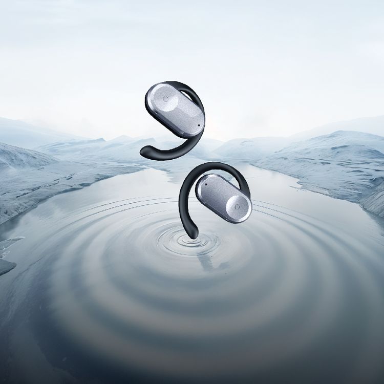 Green Lion Ocean Open-Ear Earbuds with Open-Ear Design, Up to 6 Hours Playtime, 135° Free Rotation, Game Mode, Low Latency, 180 Hours Standby Time, IPX4 Waterproof - Black