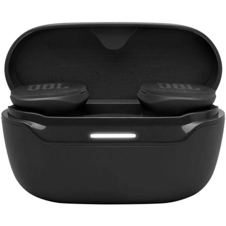 سماعات JBL Endurance Race 2 مع 4 ميكروفونات، بطارية تدوم حتى 48 ساعة، مقاومة للماء والغبار، إلغاء الضوضاء النشط بتقنية البيئة الذكية، حجم محرك 6.8 ملم، إصدار Bluetooth 5.3، منفذ شحن USB-C - باللون الأسود.