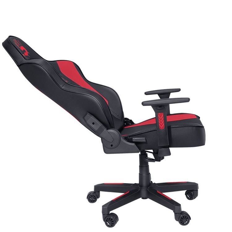 Bloody Gaming Chair, Ergonomic Backrest, High-Density Foam Cushion, 3D Adjustable Armrests, Class 4 Hydraulic Piston, Soft & Reliable Pillow - Black / Red