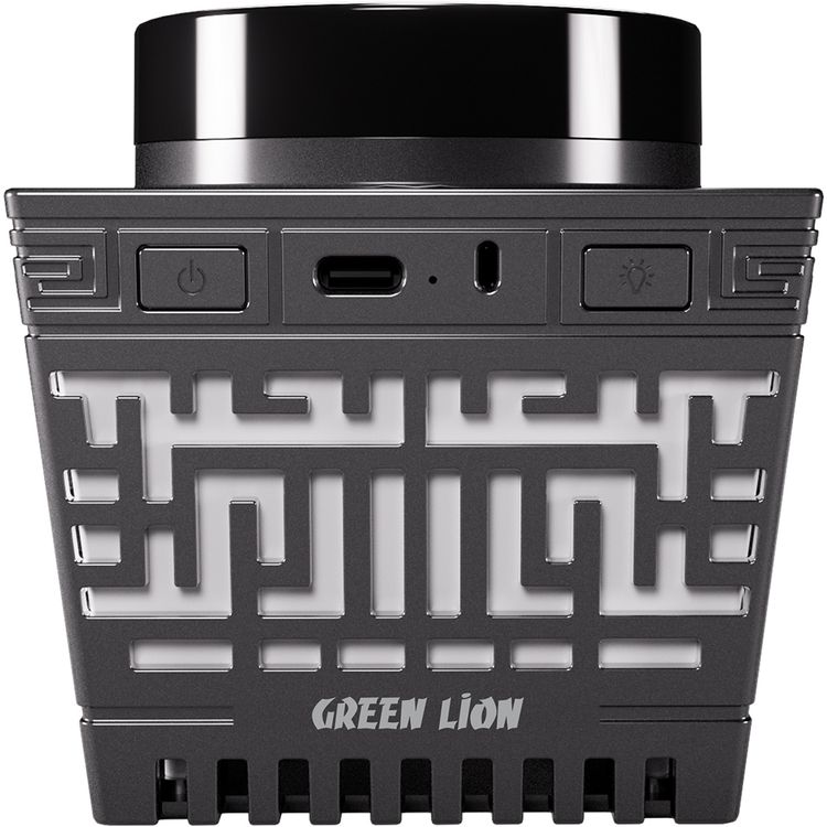 Green Lion Moon Bakhour Quran Speaker, 5 Hours Working Time, 2000mAh Battery, Bluetooth V5.1, 10m Transmission Range - Black