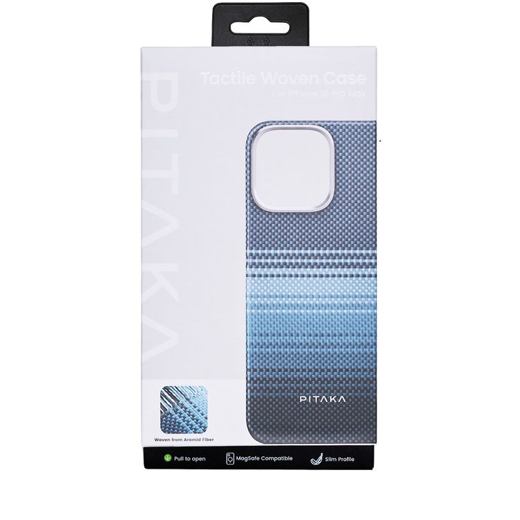 Pitaka Tactile Woven Ultra Slim Case for iPhone 16 Pro Max, Woven Touch, Compatible with MagSafe, Raised Camera Lip - Moonrise