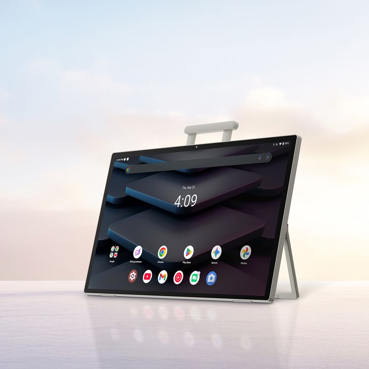 Porodo Naspanora Portable Smart Tablet with 24.5" FHD Touch Screen, Android 14, 8GB RAM, 2 Hours Charging Time, 8MP Camera, Wi-Fi 6, Bluetooth V5.2, Studio-Level Sound Quality - White