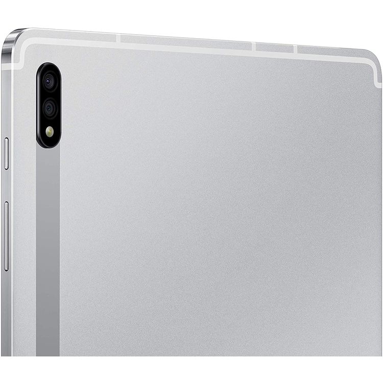 Samsung Galaxy Tab S7+ with S Pen SM-T970 12.4" inch Display 6GB RAM / 256GB ROM, 10090 mAh Long-Lasting Battery, Qualcomm Snapdragon 865 5G+ Processor 45W Fast Charging, 8MP Front & 13MP Rear Camera, Tablet with Fingerprint Sensor -  Silver