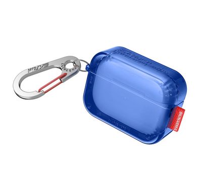 Skinarma Saido Case Compatible with both AirPods Pro 1st and 2nd Gen, Sturdy zinc-Alloy Hook Carabiner, Full 360º Protection that Covers Intire Case - Blue