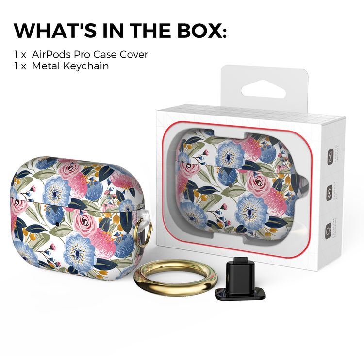 AhaStyle Premium TPU Rugged Hard Shell Design Case with Anti-Lost Ring Compatible for AirPods Pro, Scratch Resistant, Shock Absorption, Drop Protection, & Dustproof Protective Hard Shell Cover Suitable with Wireless Charging -