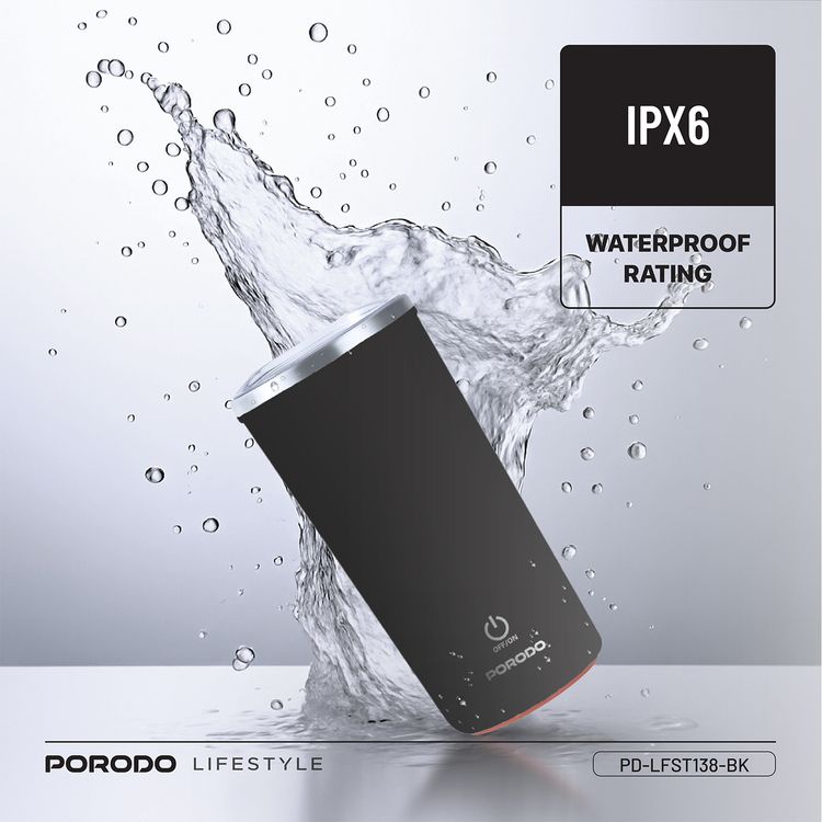 كوب بورودو لايفستايل المعزول ذو التحريك التلقائي بسعة 400 مل، قاعدة مانعة للانزلاق، سعة بطارية 300 مللي أمبير، وقت خلط 120 ثانية مع توقف تلقائي - أسود