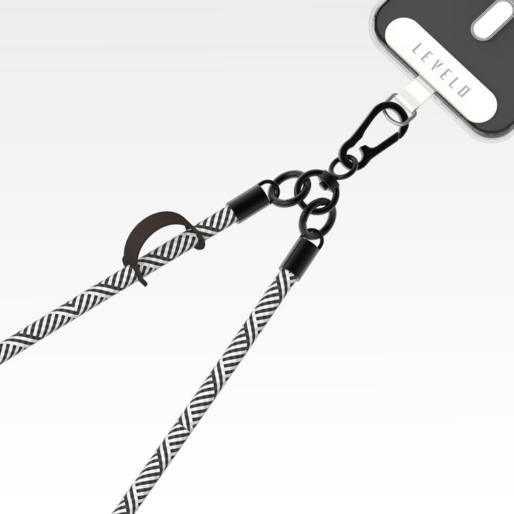 Levelo Everly Phone Crossbody Lanyard, Lightweight Design, Adjustable Straps with 1.2m Length, Hypoallergenic Material, Universal Compatibility - Gray