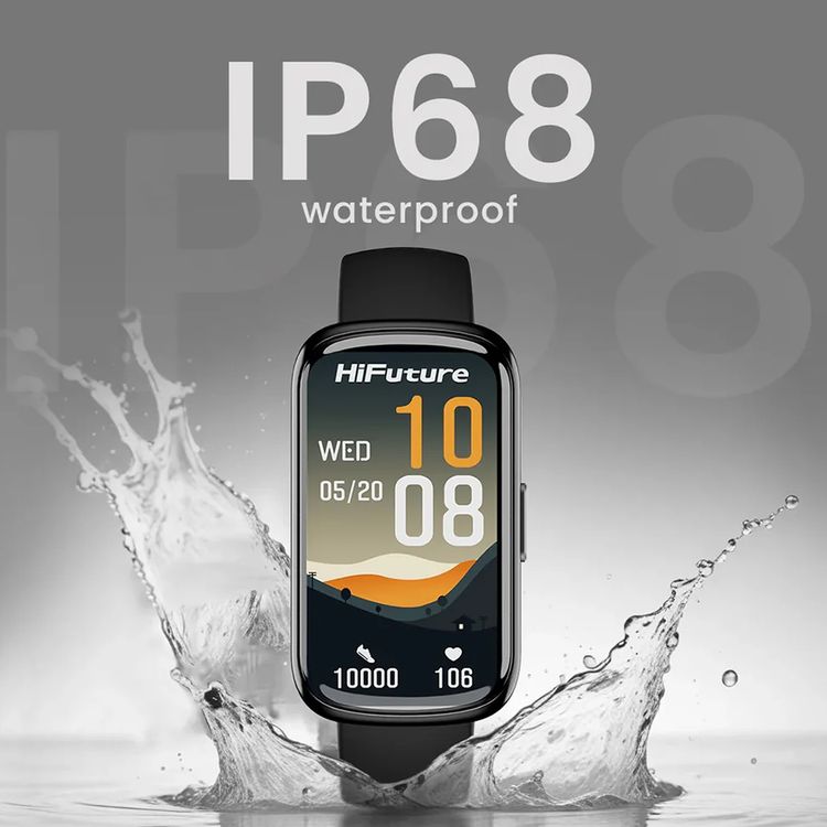 HiFuture EVO2 Smart Watch with 1.47" IPS Display, Up to 7 Days Battery Life, Health Monitoring, Calorie & Step Count, Lightweight Design - Black