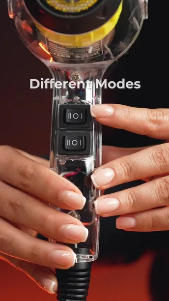 Porodo Lifestyle Crystal Shell Hair Dryer with 3 Airflow Modes, 2000W Rated Power, Removable Filter, Overheating Protection, 2 Speed Levels