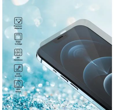 واقي شاشة كامل من Liberty Guard بحواف مستديرة لجهاز iPhone 13 Pro Max، مضاد للصدمات والتأثير - شفاف