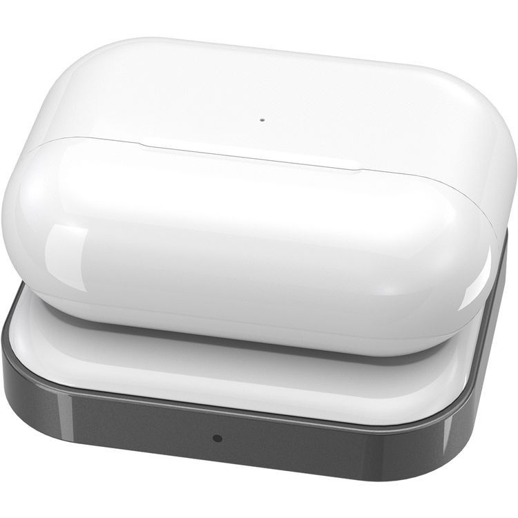 Porodo Dual-Dock Wireless Charger for Apple Watch & AirPods, Travel Friendly, 3W Apple Watch Output, 5W AirPods Output, Plug & Charge, Type-C Charging - Gray