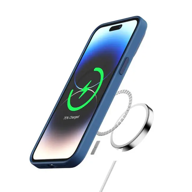 Green Lion Magsafe Silicone Ultra Soft Case for iPhone 15 Pro Max - Deep Blue