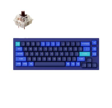 Keychron Q2 QMK Gateron G-PRO Mechanical Keyboard with RGB, Brown Switch and Custom Hot-swappable | Ergonomic Design Gaming Keyboard - Navy Blue