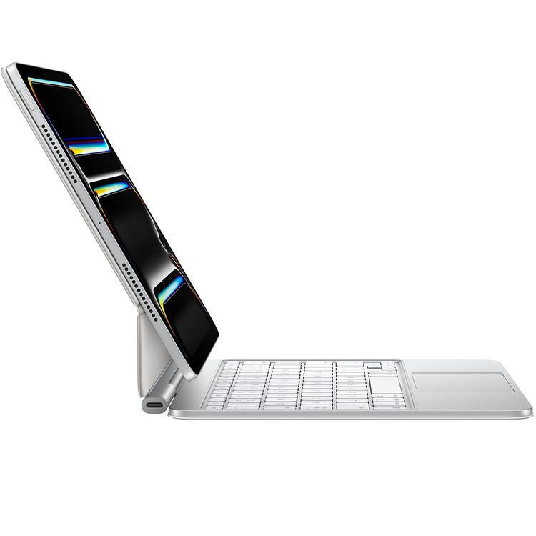 Apple Magic Keyboard for iPad Pro 13" M4 with Arabic Language, Front & Back Protection, Backlit Keys & a Scissor Mechanism, USB-C Port, 14-Key Function Row for Quick Access, Portable & Thin Design, Multi-Touch Gestures - White