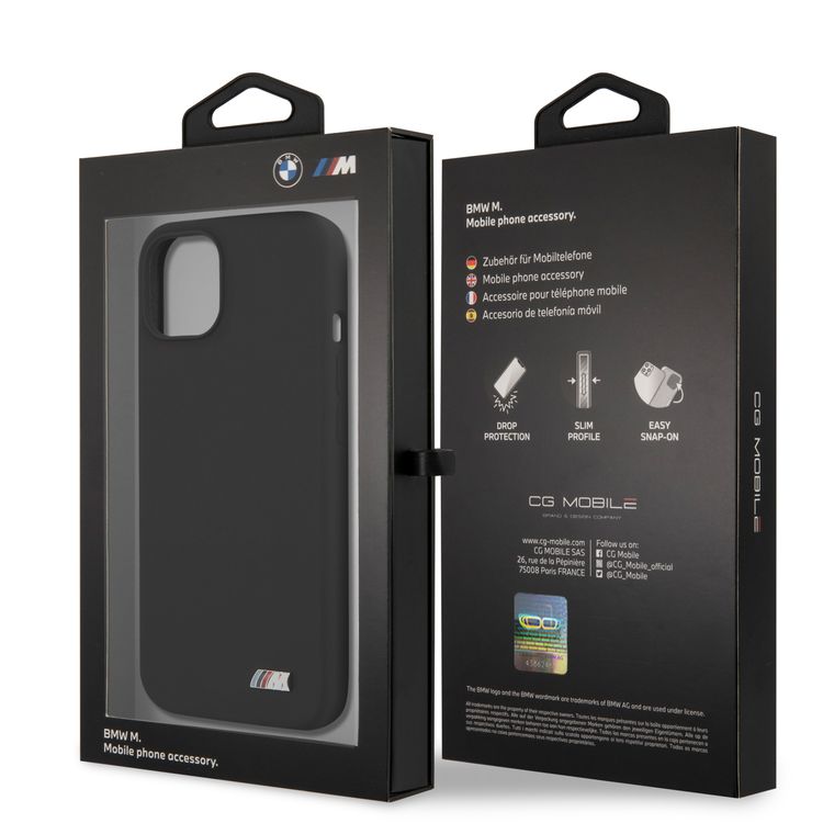 كفر حماية شعار CG MOBILE BMW السلس المصنوع من السيليكون الصلب متوافق مع هاتف iPhone 13 (6.1") مقاوم للصدمات والخدوش، وسهولة الوصول إلى جميع المنافذ (الكاميرات والأزرار ومكبرات الصوت) - أسود