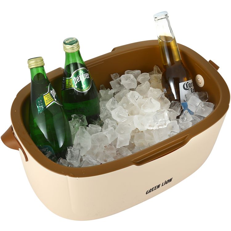 Green Lion Vintage Insulated Cooler Box 12L with Leak-Proof Design, Food-Grade Safety, Triple-Layer Insulation, Hot and Cold Storage, Adjustable Strap, Airtight Protection, Impact Resistant, Travel Friendly, Long-Lasting Insulation - Beige 