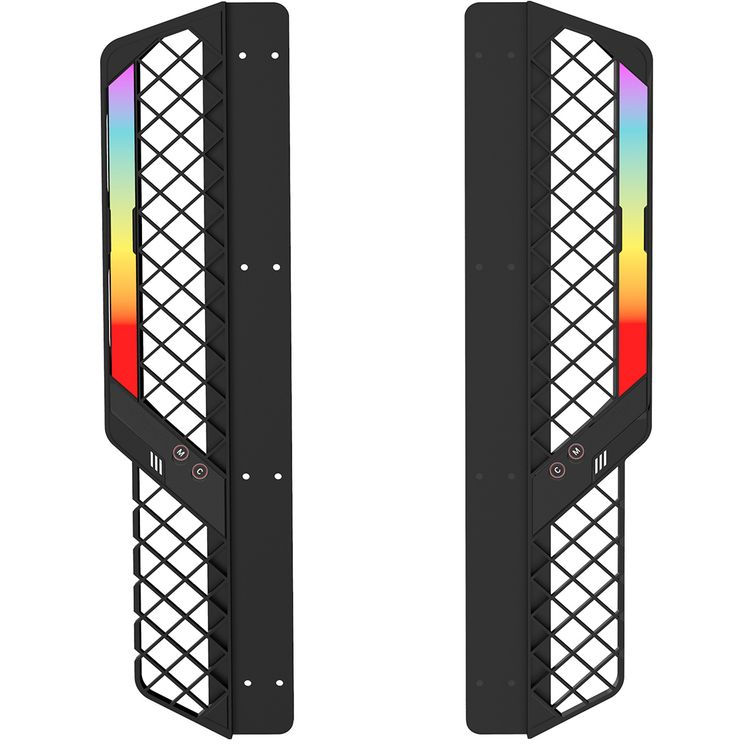 Porodo Gaming E-Sports Gaming Desk with Rubber Mousepad, Built-in Headphone Mount, Cup Holder & Cable Management Box, RGB Lighting Panel, Large Surface - Black