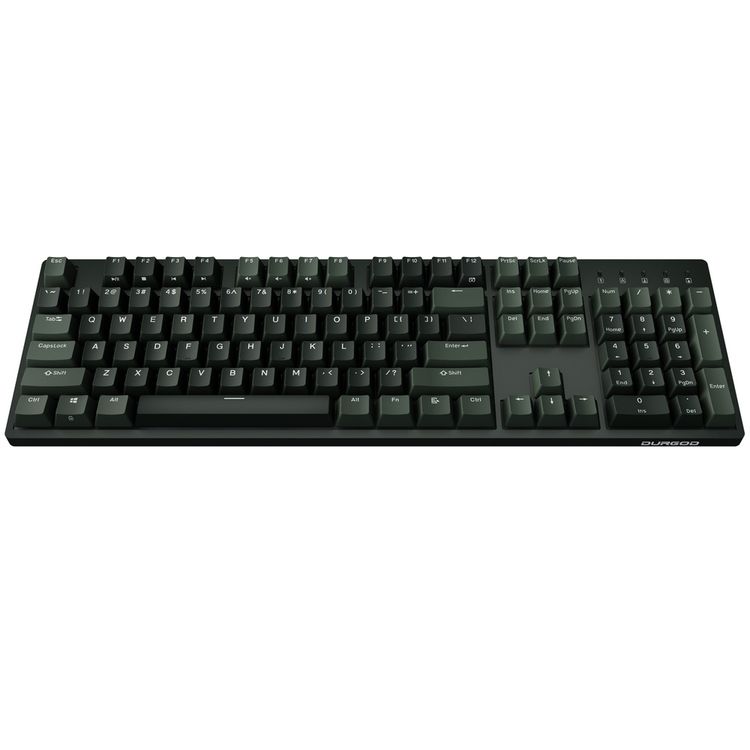 Durgod Taurus K310 Wireless Mechanical Gaming Keyboard 104 KeDouble Shot PBT NKRO (Cherry Red,Brown) - Black/Dark Green