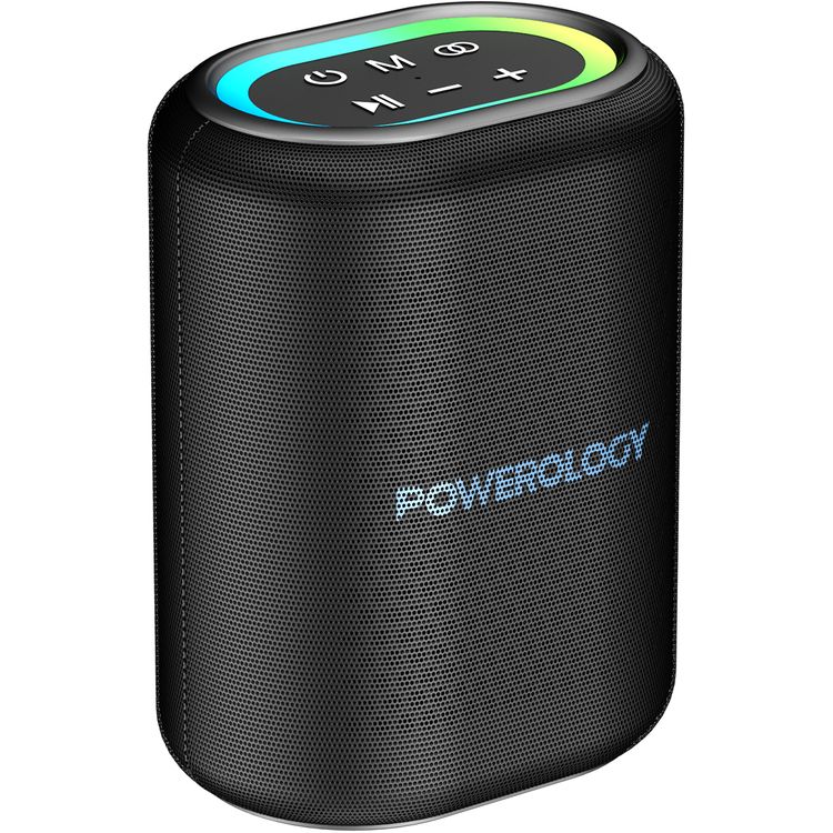 Powerology Portable Loud Speaker, 4000mAh Battery Capacity, Bluetooth Version 5.0, 3-4 Hours Charging Time, 8 Hours Working Time - Black