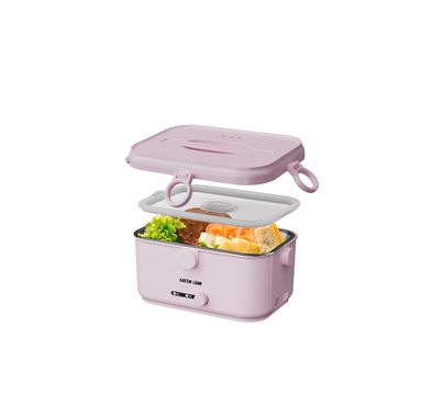Green Lion Lunch Mate Electric Lunch Box with 1.8L Capacity, 15 Minutes Quick Heat, 80W Power, Removable Inner Container, Detachable Power Cord, Keep Warm Function, Leak-Proof Design - Pink