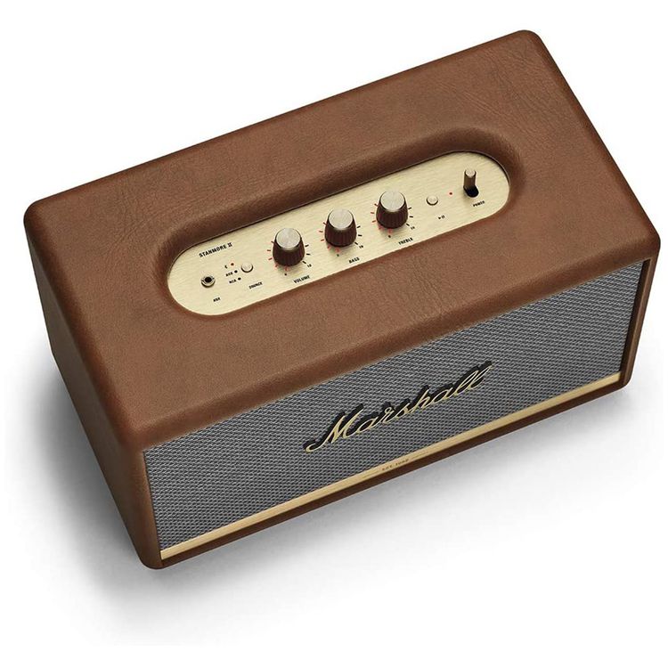 Marshall Stanmore II Bluetooth Wireless Sound Stereo Speaker, Multi-host Functionality, Wired & Wireless Connectivity, 10m Bluetooth Range, Iconic Marshall Design, Marshall Signature Sound - Brown
