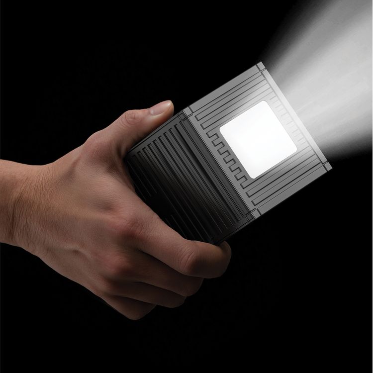 بنك الطاقة جرين ليون كونتينر بسعة 50000mAh مع كابل شحن 4 في 1، مصباح يدوي مدمج، عرض رقمي، شحن سريع PD20W، QC3.0 22.5W، حزام حمل مدمج - لون أسود.