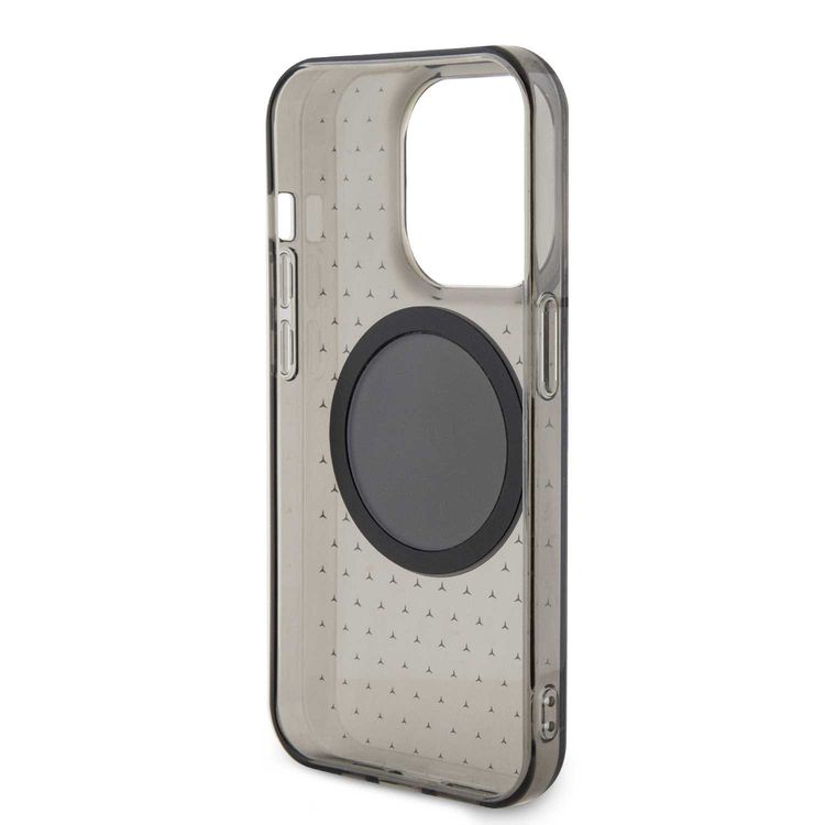 Mercedes-Benz iPhone 15 Pro Transparent Magsafe Case Stars Pattern - Black