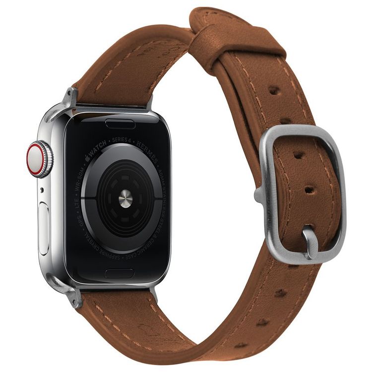 Devia Real Leather Watch Band 42/44mm, Classic & Vintage Apperance, Genuine Leather Watch Band Replacement, Comfortable Feel, Durable, Easy to Install, Finely Crafted - Brown