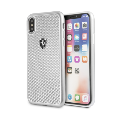 CG Mobile Ferrari Heritage Real Carbon Hard Case for iPhone X - Silver