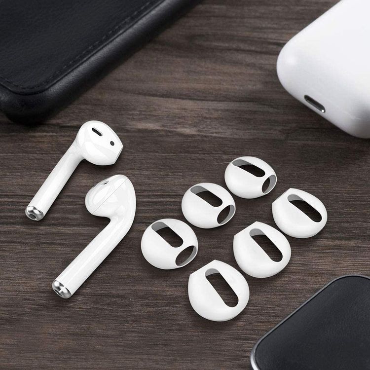 AhaStyle Fit in the Case Ear Covers for Airpods ( 3 Pairs ) - White